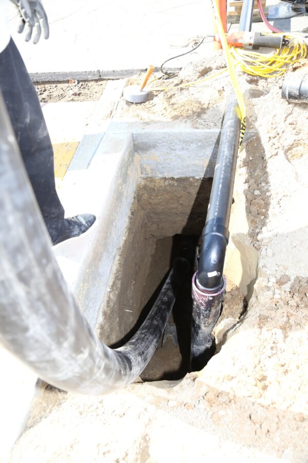 hdpe pipe entering pit