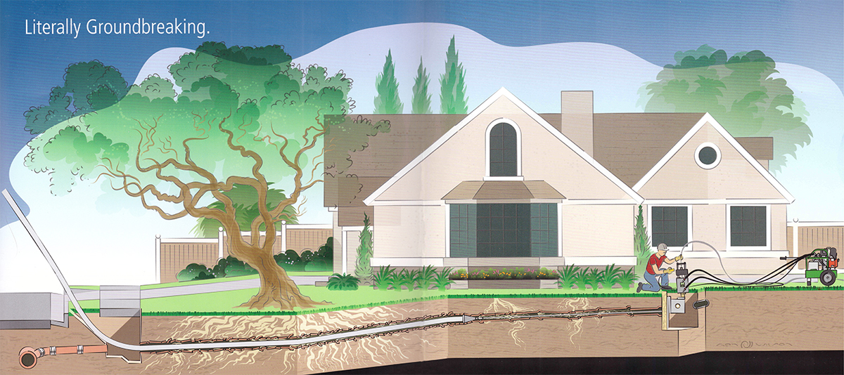 Trenchless sewer replacement in Merced