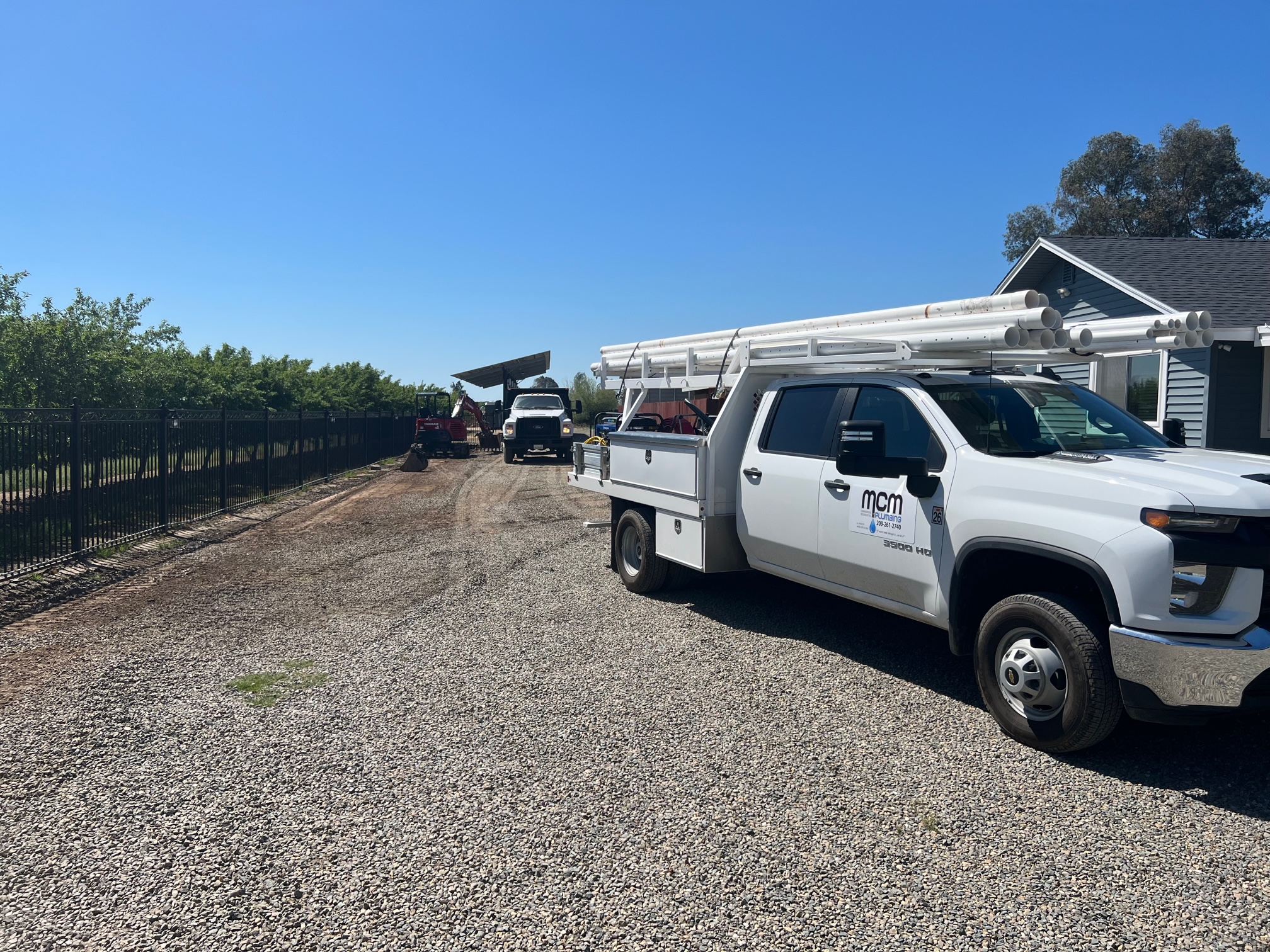 MCM Plumbing service trucks for Merced plumbing services